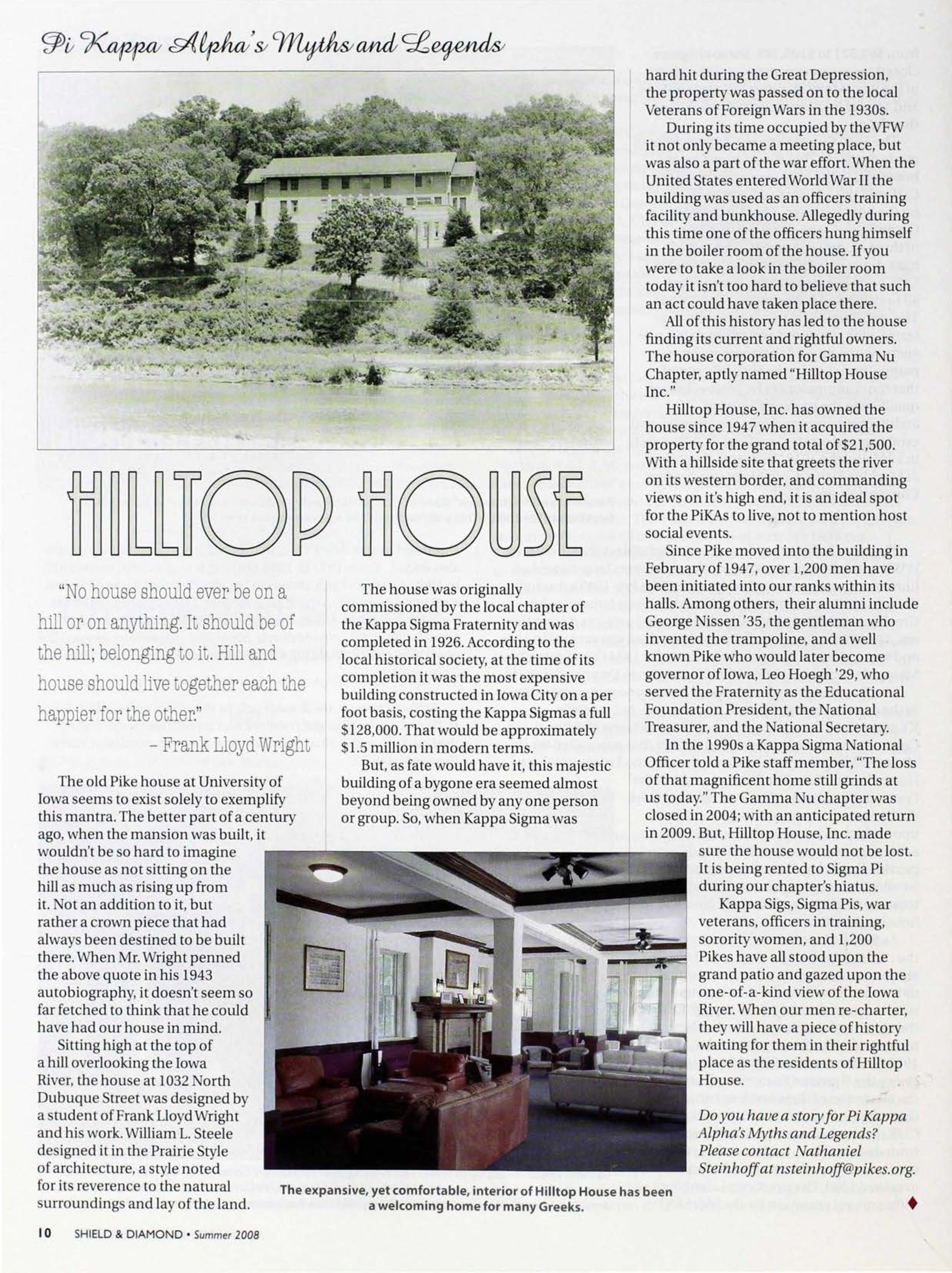 Hilltop House, Summer 2008